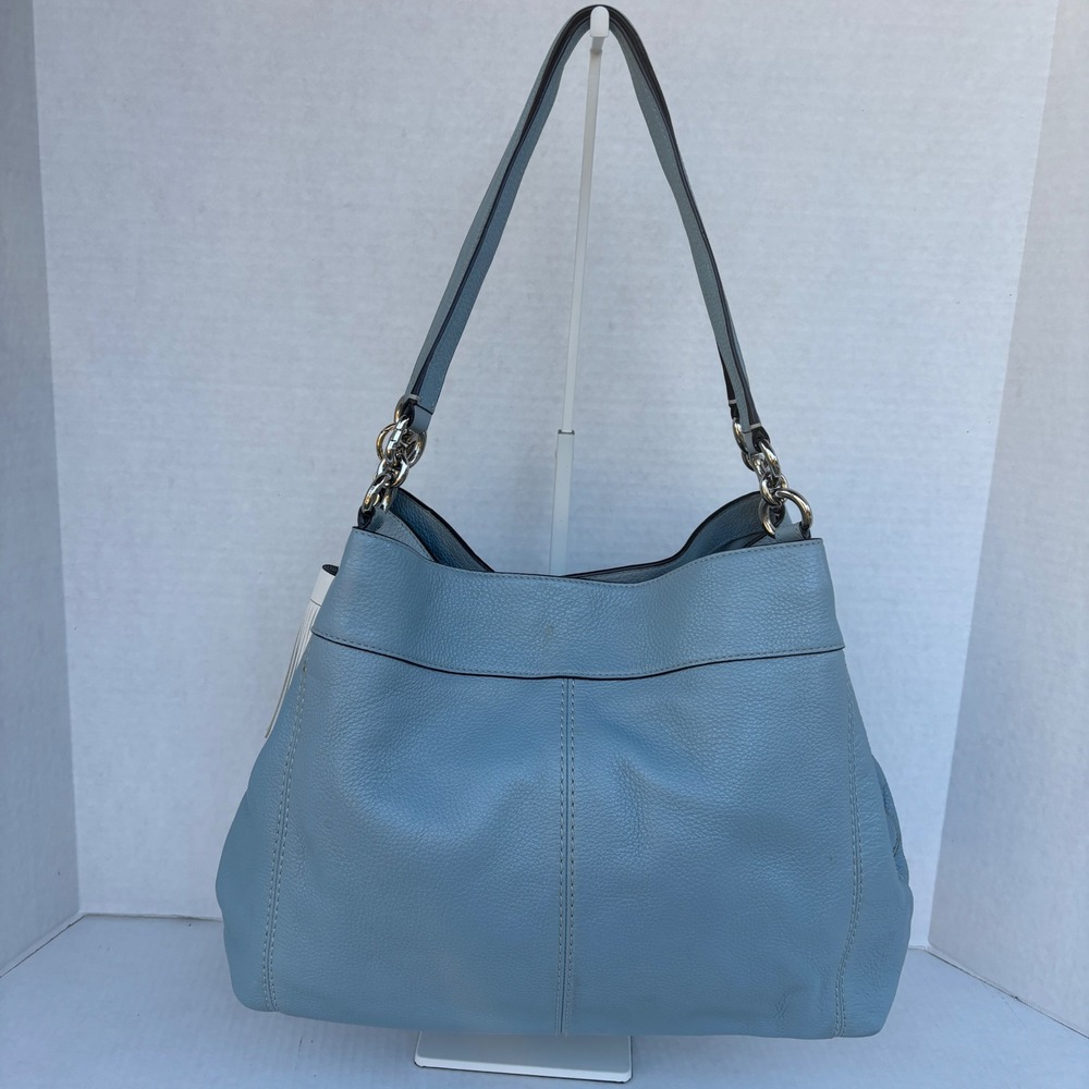 Coach‎ Lexy Shoulder Bag Light Blue Pebbled Leather Hobo F28997 - Picture 4 of 16